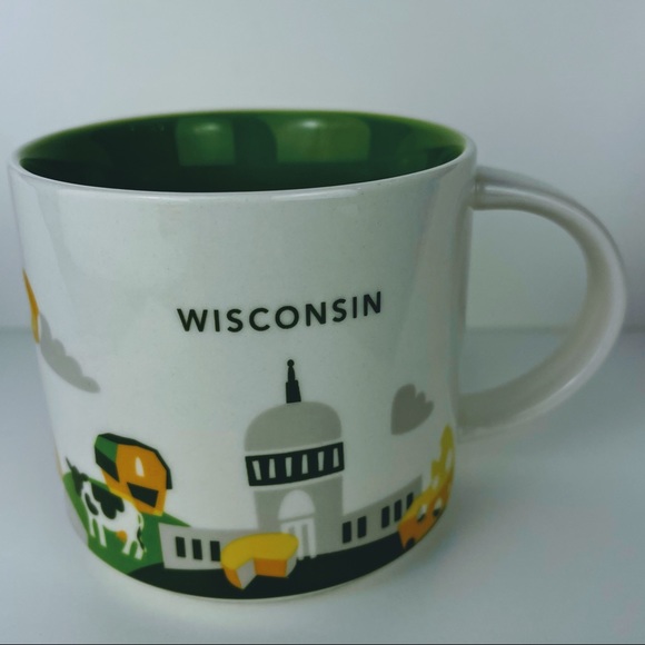 Starbucks 2014 โYou Are Hereโ Wisconsin v1 Location mug RARE 14oz